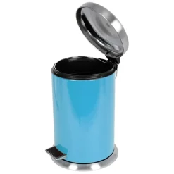 Edelstahl-Treteimer 12L Hellblau