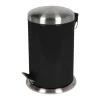 Edelstahl-Treteimer 12L Schwarz