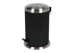 Edelstahl-Treteimer 12L Schwarz