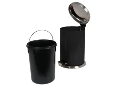 Edelstahl-Treteimer 12L Schwarz