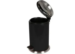 Edelstahl-Treteimer 12L Schwarz