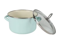 Emaille-Fleischtopf Mit Glasdeckel 16Cm Mint