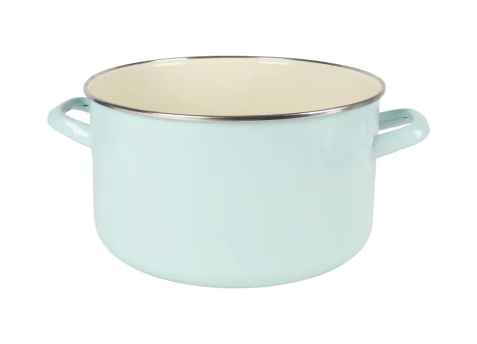 Emaille-Fleischtopf Mit Glasdeckel 16Cm Mint