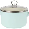 Emaille-Fleischtopf Mit Glasdeckel 24Cm Mint