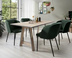 Esszimmerstuhle Aus Samt Mit Metallfusen 2Er-Set Grun