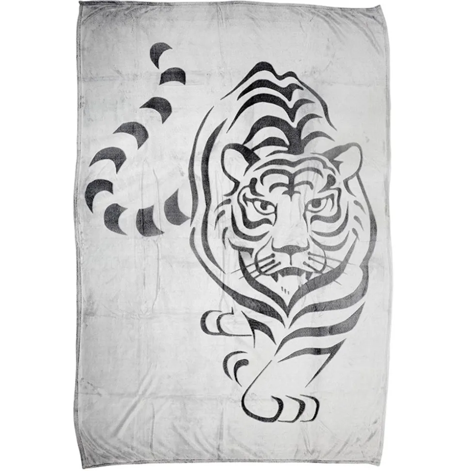 Flanell-Kuscheldecke Mit Tiger-Print 150X200Cm
