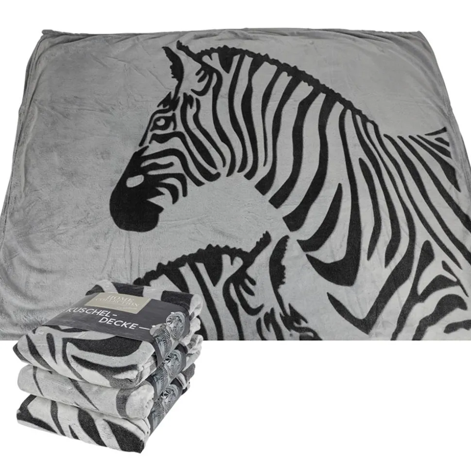 Flanell-Kuscheldecke Mit Zebra-Print 150X200Cm
