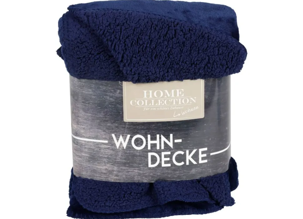 Flanell-Wohndecke 150X200Cm Marineblau