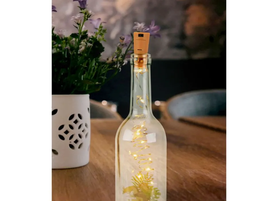 Flaschenlichterkette Mit 10 Leds Warmweis