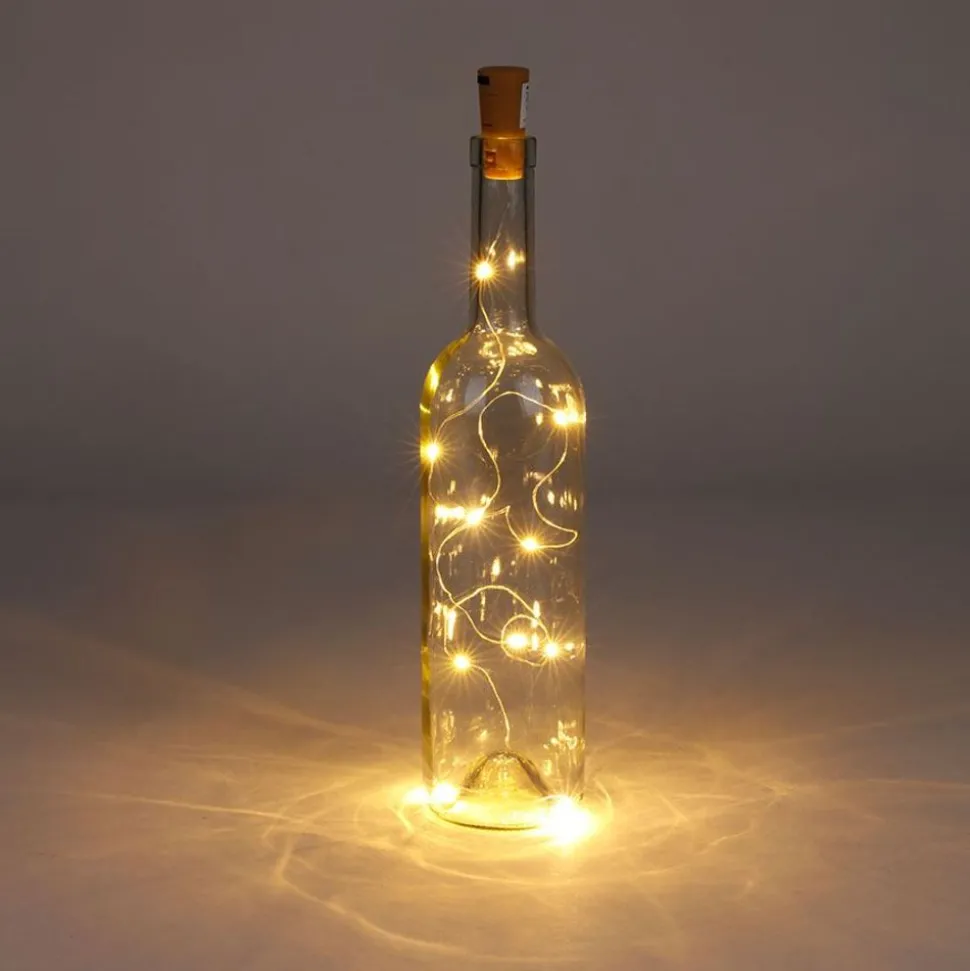 Flaschenlichterkette Mit 10 Leds Warmweis