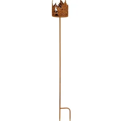 Gartenstecker Kerzenhalter "Blatterkrone" 12X102Cm Rostbraun