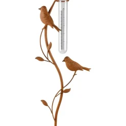 Gartenstecker Regenmesser Vogel 100Cm Rostbraun