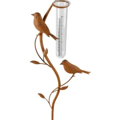 Gartenstecker Regenmesser Vogel 100Cm Rostbraun