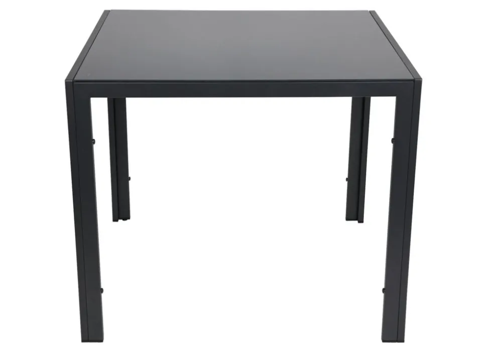 Gartentisch Korfu Mit Glasplatte 90Cm Anthrazit
