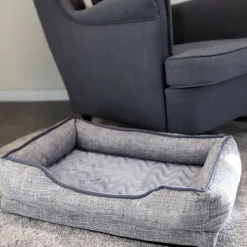Gepolstertes Hundebett Gr. S 65X49X17Cm Grau