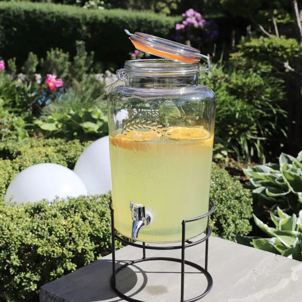 Getrankespender Aus Glas 5L Mit Metallstander