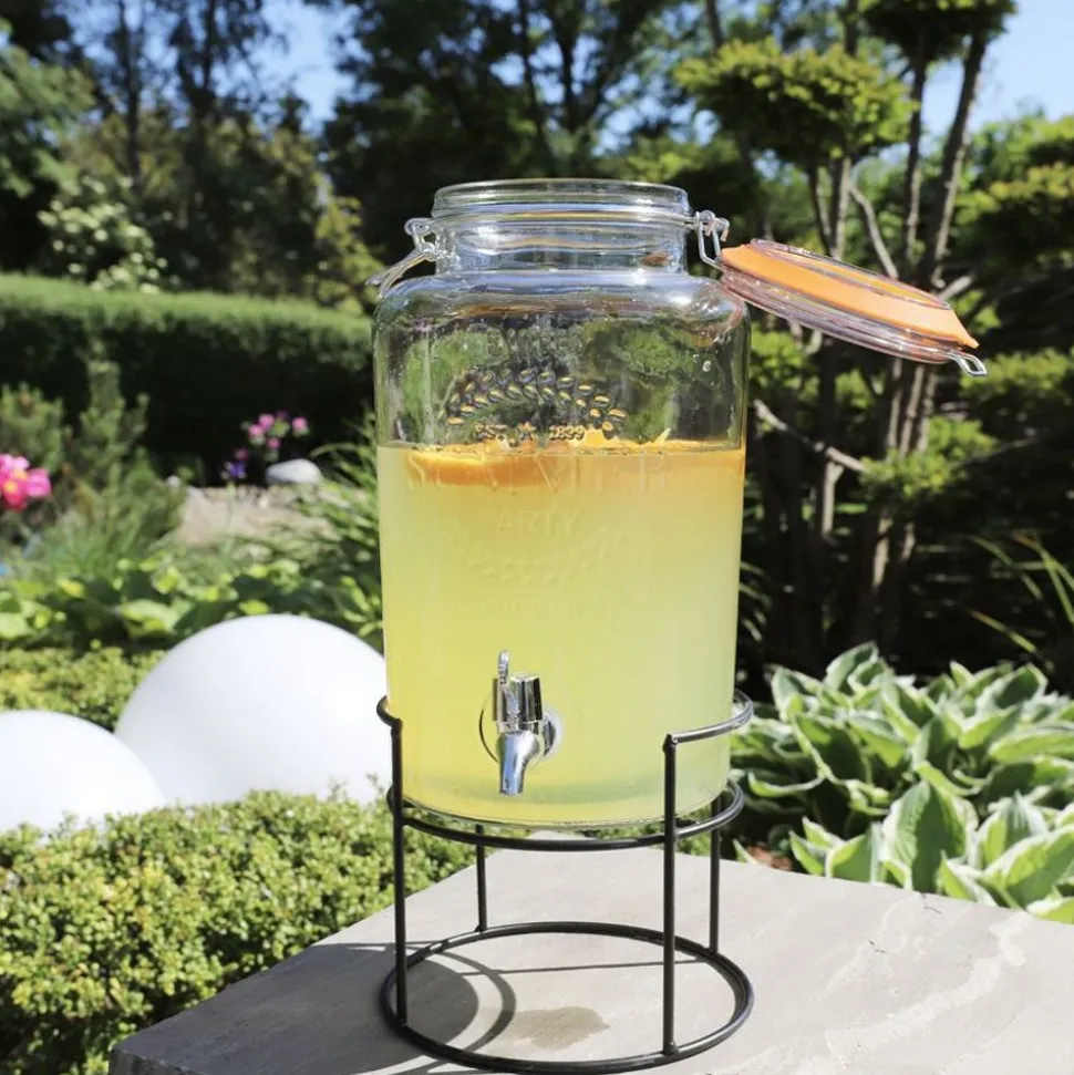 Getrankespender Aus Glas 5L Mit Metallstander