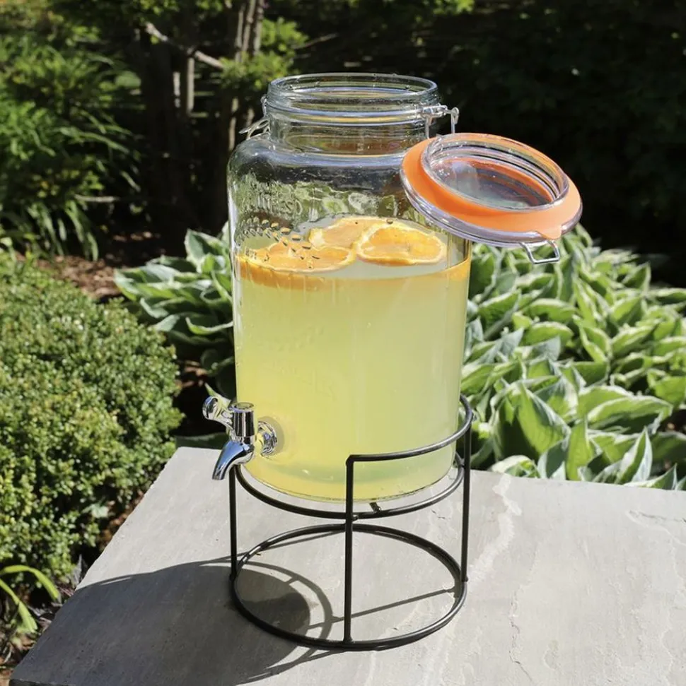 Getrankespender Aus Glas 5L Mit Metallstander