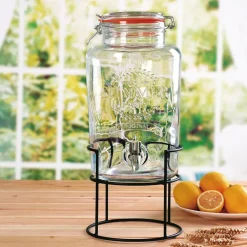 Getrankespender Aus Glas 5L Mit Metallstander