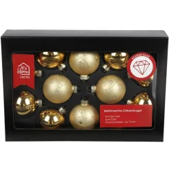 Glitzerkugeln 12Er-Set 7Cm Gold