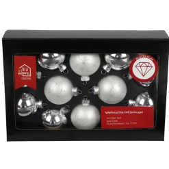 Glitzerkugeln 12Er-Set 7Cm Silber