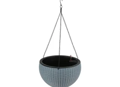 Gruner Jan Hangeampel Rattanoptik 34Cm Rauchblau