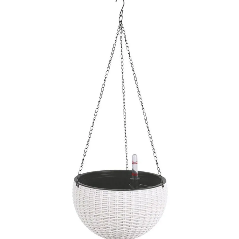 Gruner Jan Hangeampel Rattanoptik 26Cm Weis
