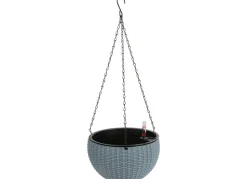 Gruner Jan Hangeampel Rattanoptik 22Cm Rauchblau