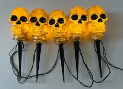 Halloween Led-Gartenstecker Mit Timer 5 Leds Warmweis