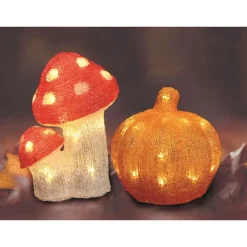 Herbstdeko Mit 24 Leds Warmweis Pilz
