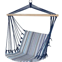 Hängesessel Grau-Blau/Gestreift