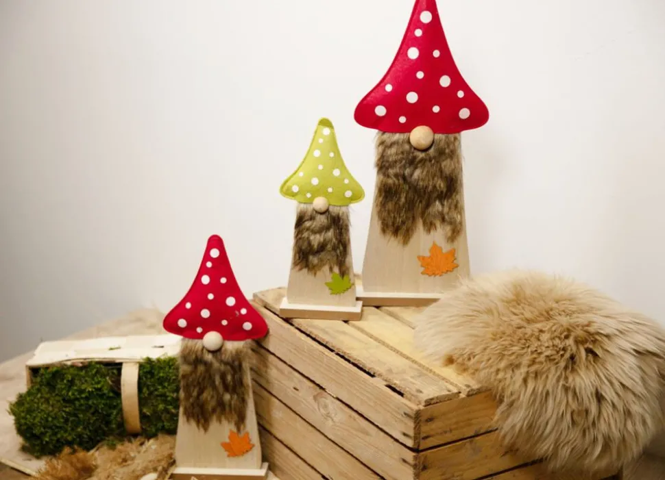 Holzdeko Herbstwichtel 50,5Cm