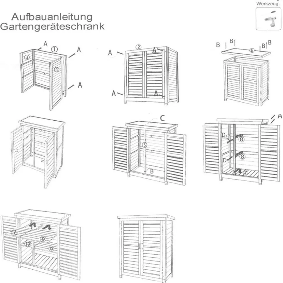 Holz-Gartengeräteschrank Honey 96Cm