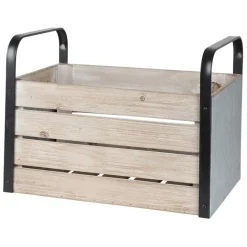 Holzkisten-Set Mit Metallgriffen 2-Teilig