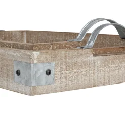 Holztablett-Set Mit Zinkplatte 2-Teilig