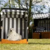 Hundestrandkorb Blau/Weis