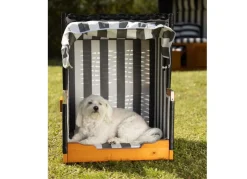 Hundestrandkorb Grau/Weis