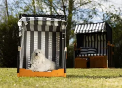 Hundestrandkorb Grau/Weis