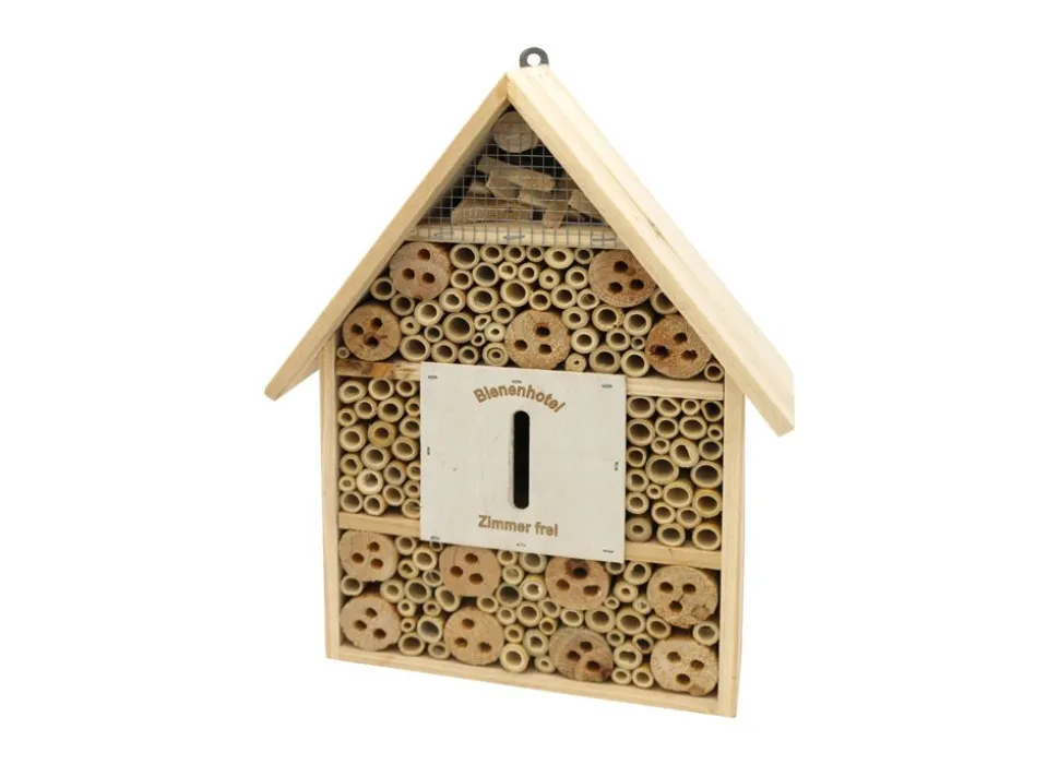 Insektenhotel Aus Fichtenholz Und Bambus 28X9X38Cm