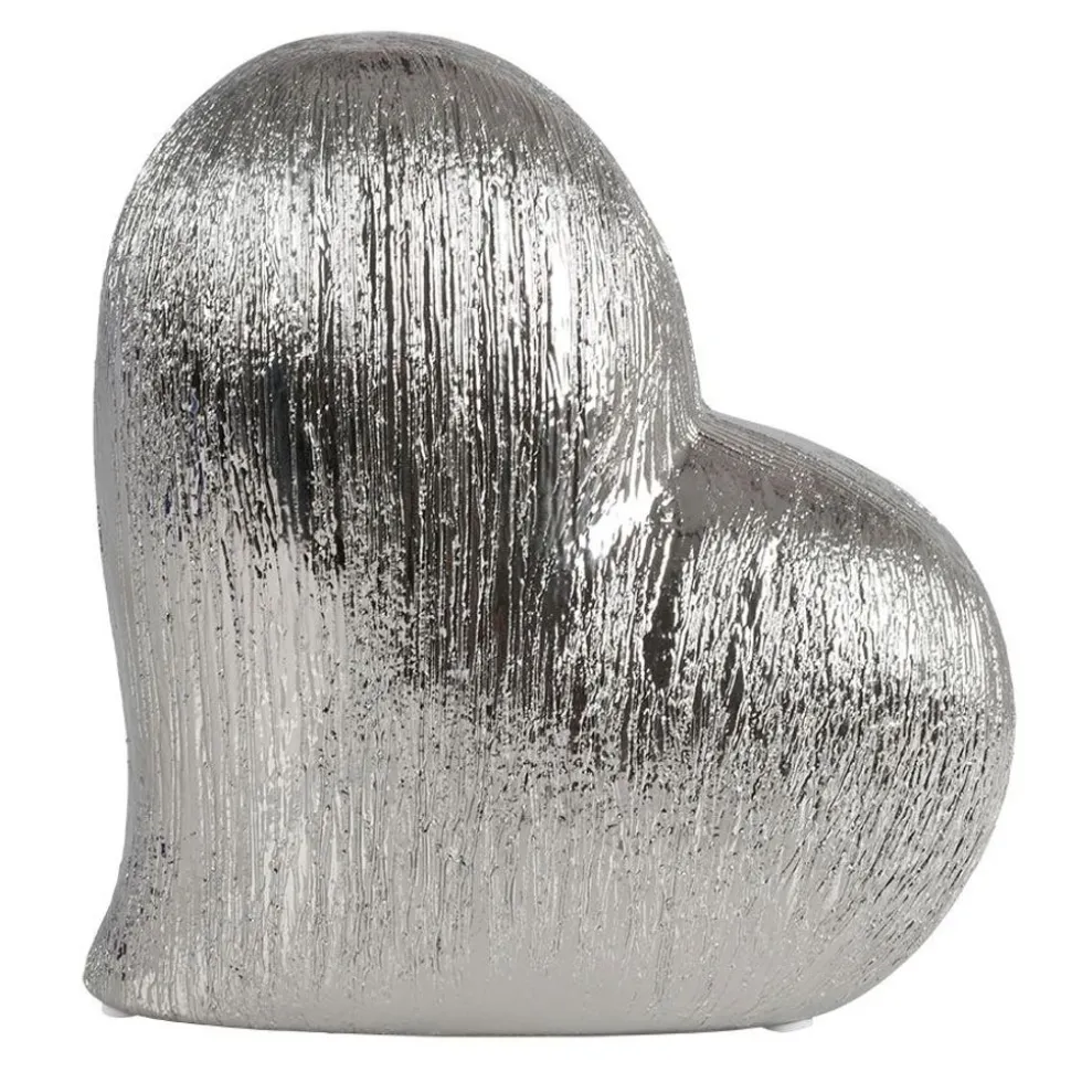 Keramik Deko-Herz 15X7X16Cm Silber