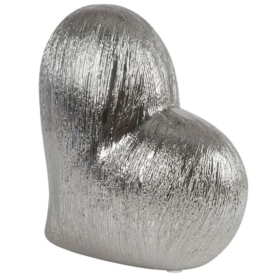Keramik Deko-Herz 15X7X16Cm Silber