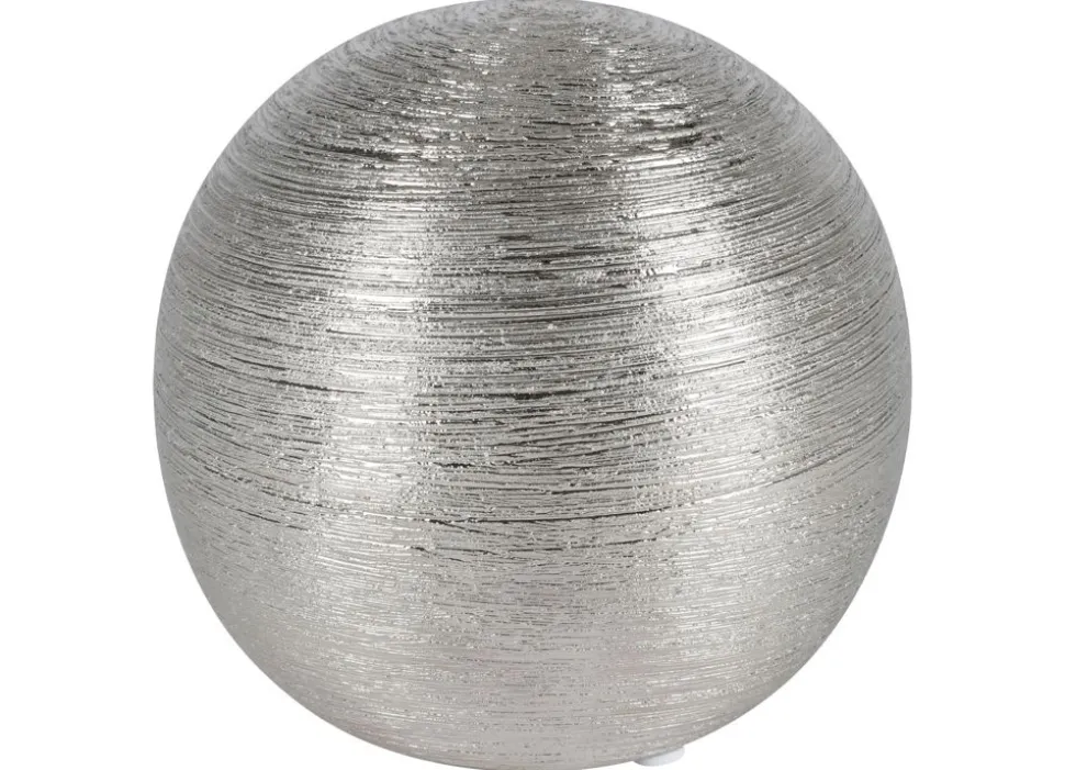 Keramik-Dekokugel Klein 12,5X12Cm Silber