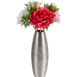 Keramik-Vase 12X32Cm Silber