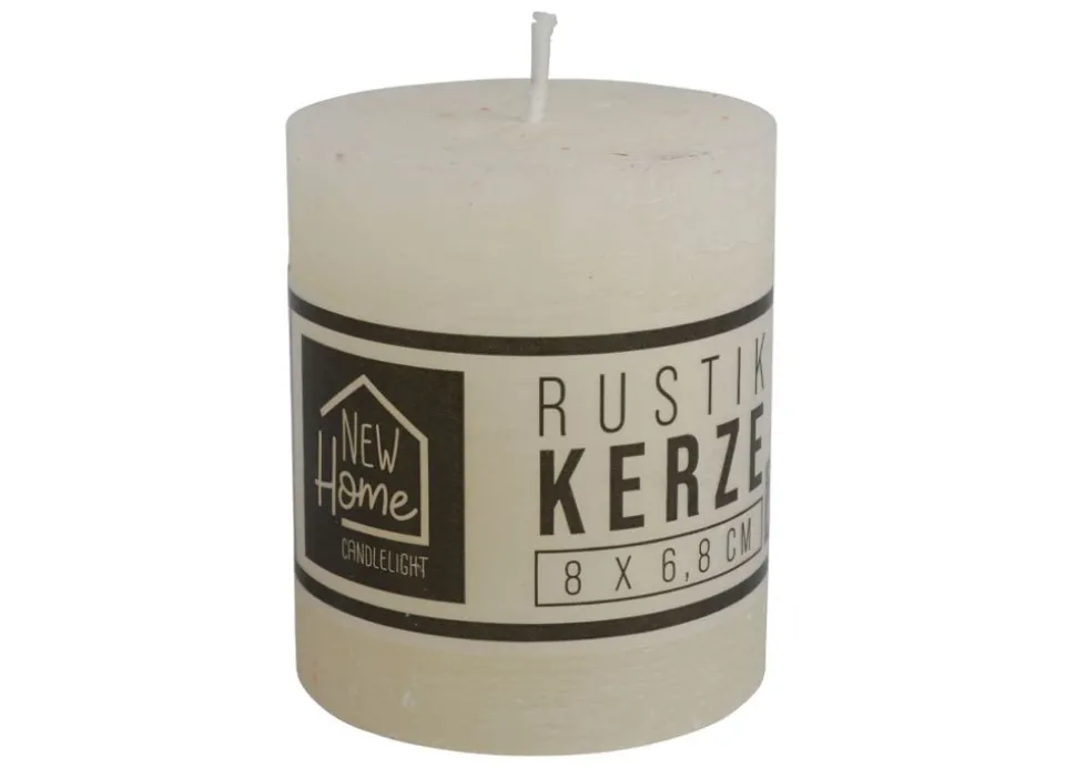 Kerze Rustikal 68X80Mm Champagner
