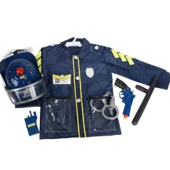 Kinderkostum Polizei Mit Sound-Helm Und Zubehör