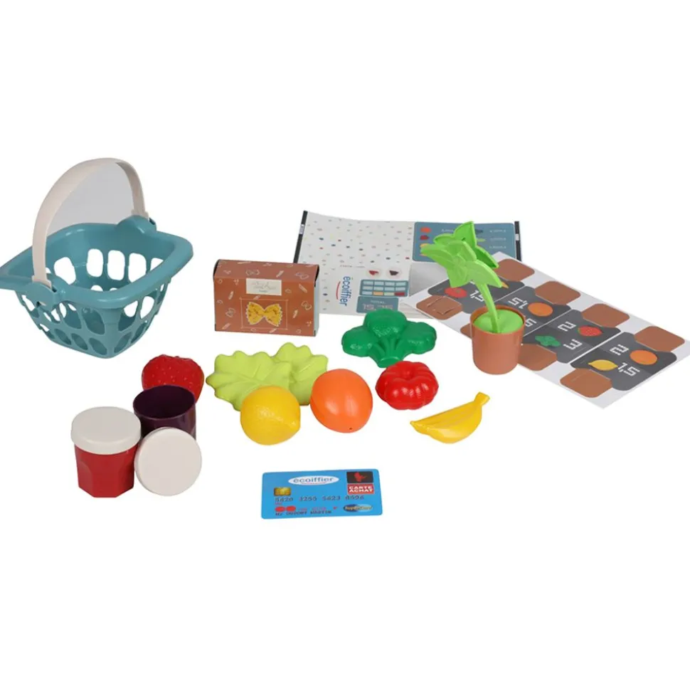 Kinder-Marktstand Mit Zubehör 50,5X30X69Cm 22-Teilig