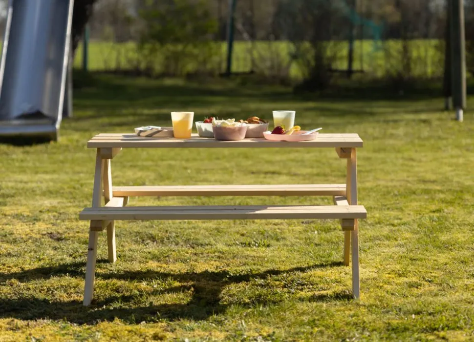 Kinder-Picknicktisch Aus Kiefernholz 90X50X79Cm