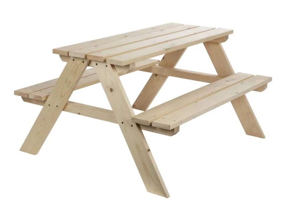 Kinder-Picknicktisch Aus Kiefernholz 90X50X79Cm