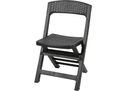 Klappstuhl Asso Rattanoptik Ca. 48X76X47Cm Anthrazit