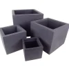 Kubus Pflanzkübel 4Er-Set Anthrazit